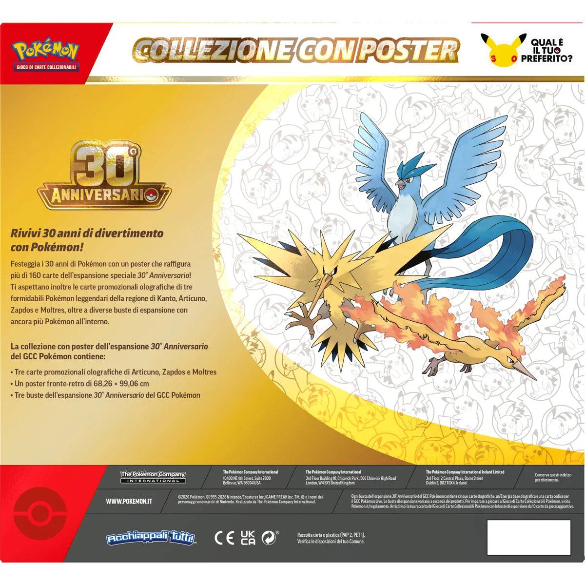 Pokémon 30° anniversario – Collezione con Poster