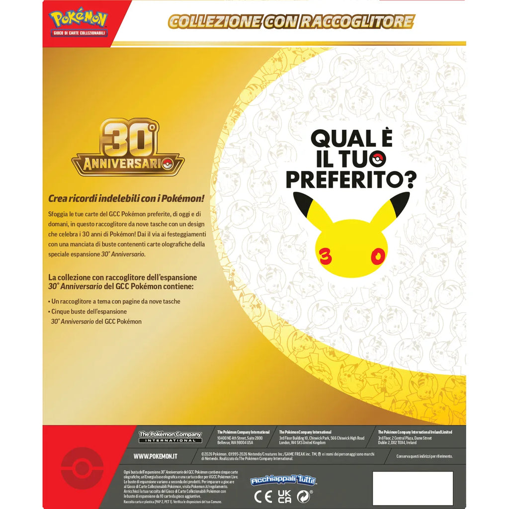 Pokémon 30° anniversario – Collezione con Raccoglitore